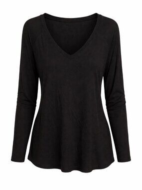 Evri Black V-Neck Long Sleeve Knit‎ Top 1X